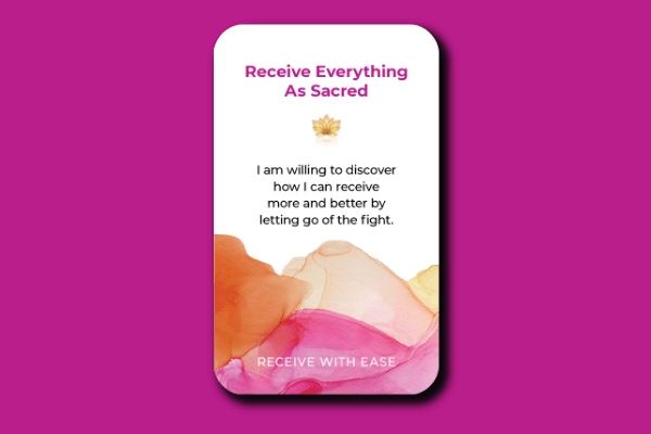 How to learn to receive everything as sacred?